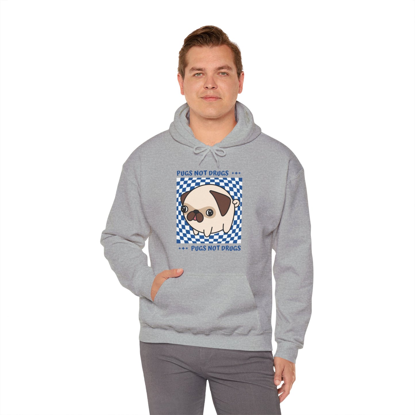 Pug Hoodie Pugs Not Drugs Women & Men