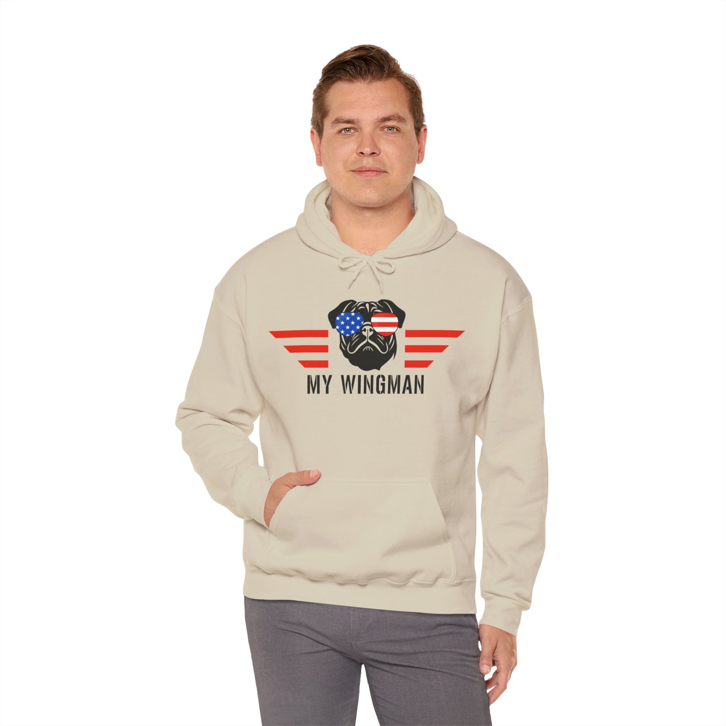 Pug Hoodie Wingman Top Gun 4th of July Women & Men