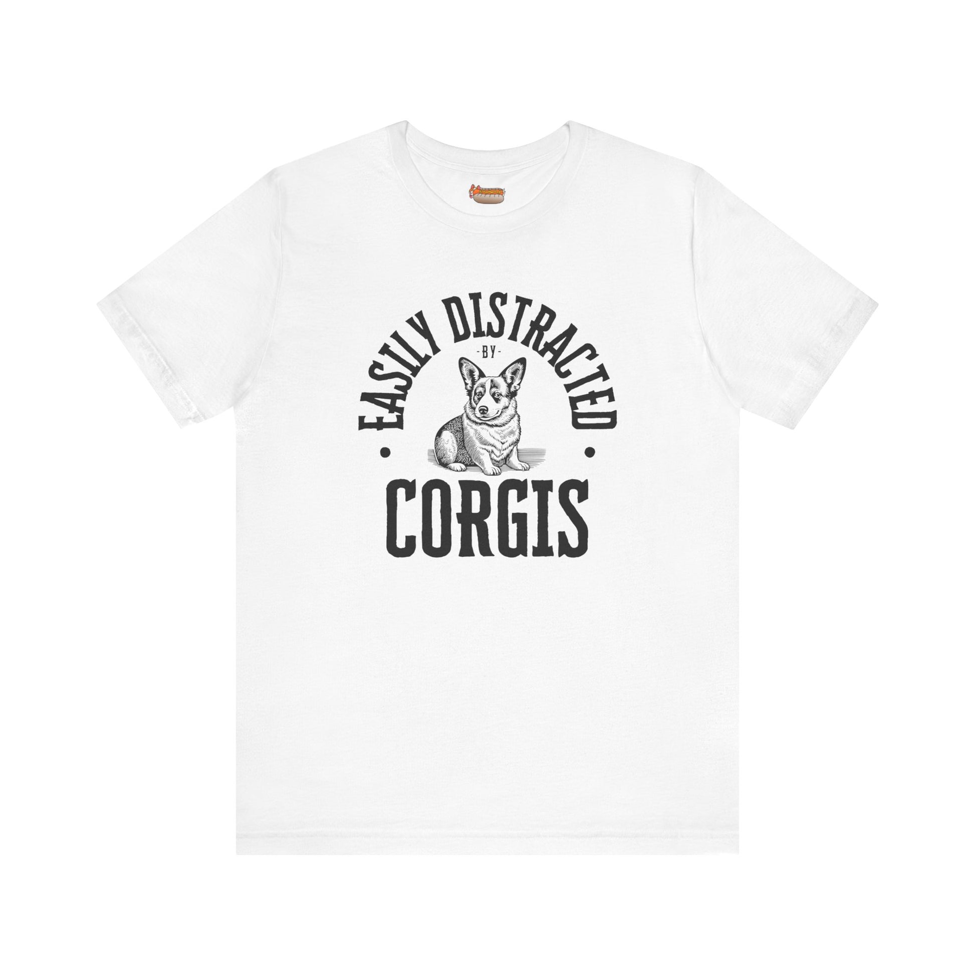 white corgi t-shirt easily distracted women men shirt