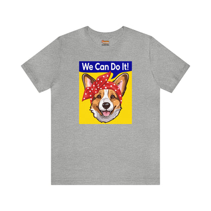 gray corgi t-shirt rosie the riveter women's rights shirt gift for her dog lover