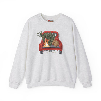 Corgi Sweatshirt Christmas Red Truck Women & Men