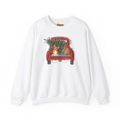 Corgi Sweatshirt Christmas Red Truck Women & Men