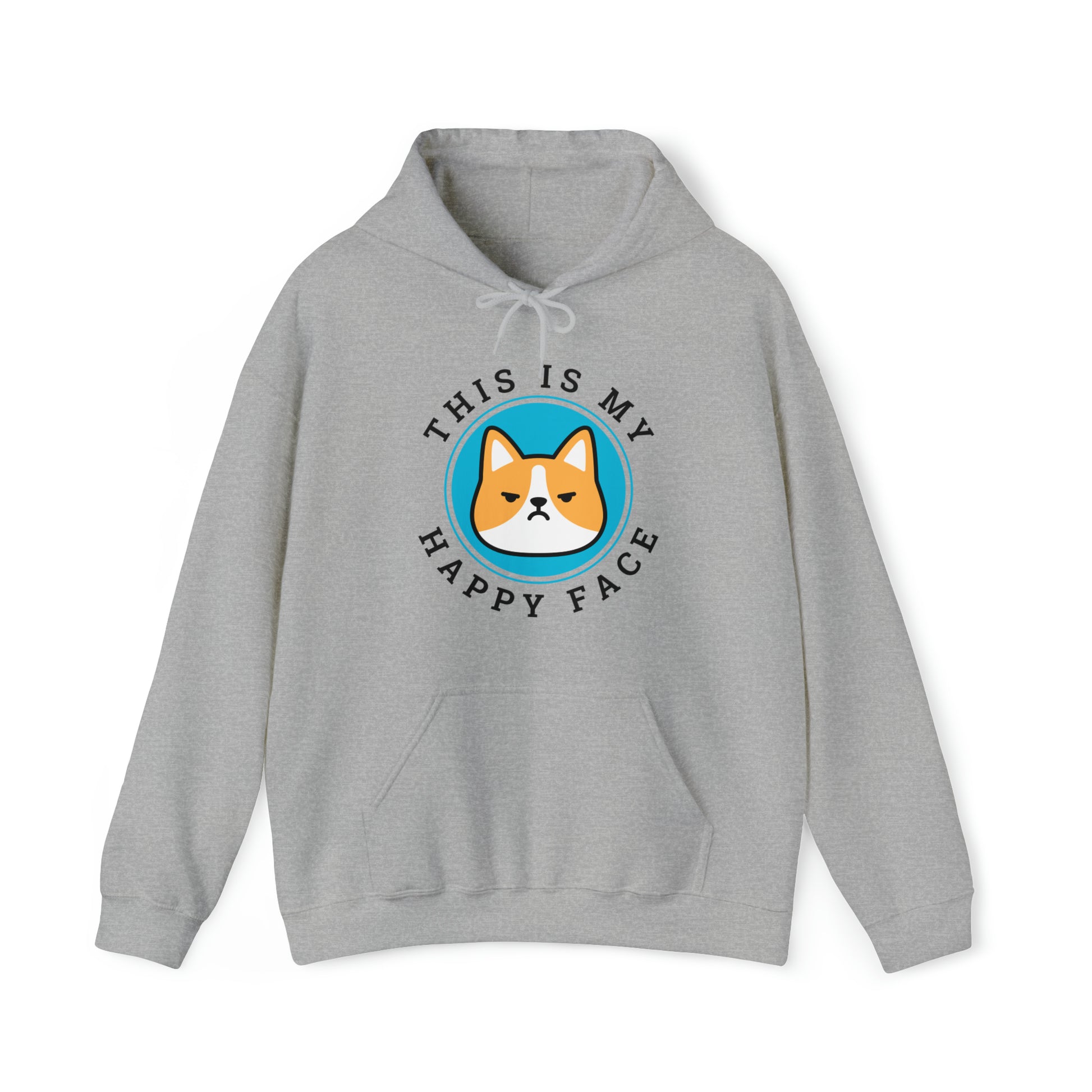 gray Happy face Pembroke Welsch corgi dog lover gift hoodie sweatshirt women men unisex