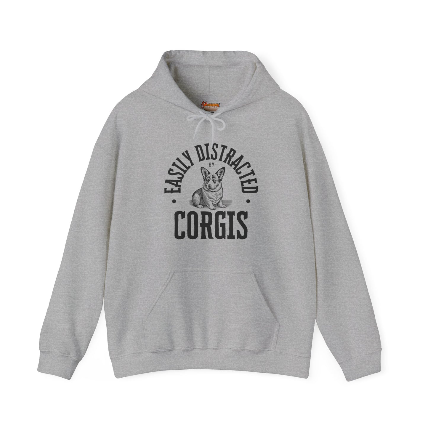 gray corgi hoodie easily distracted women men sweatshirt shirt
