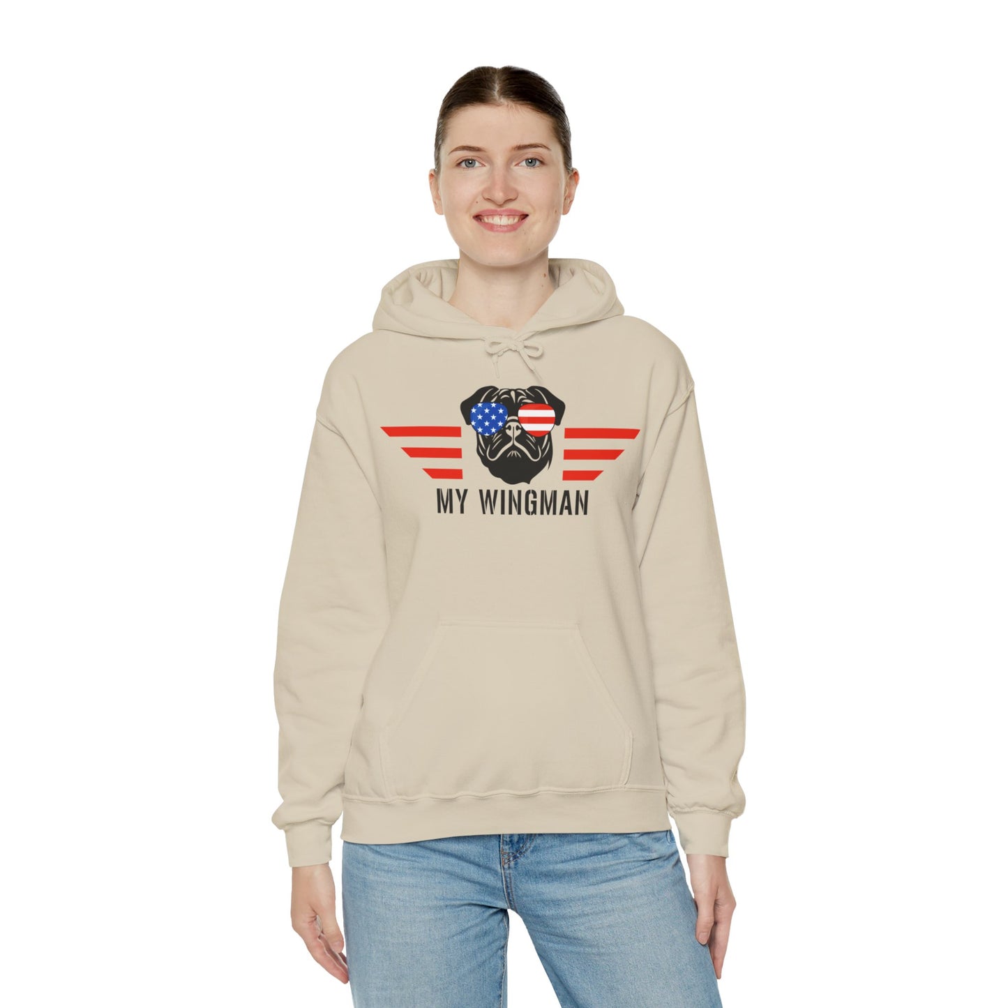 Pug Hoodie Wingman Top Gun 4th of July Women & Men