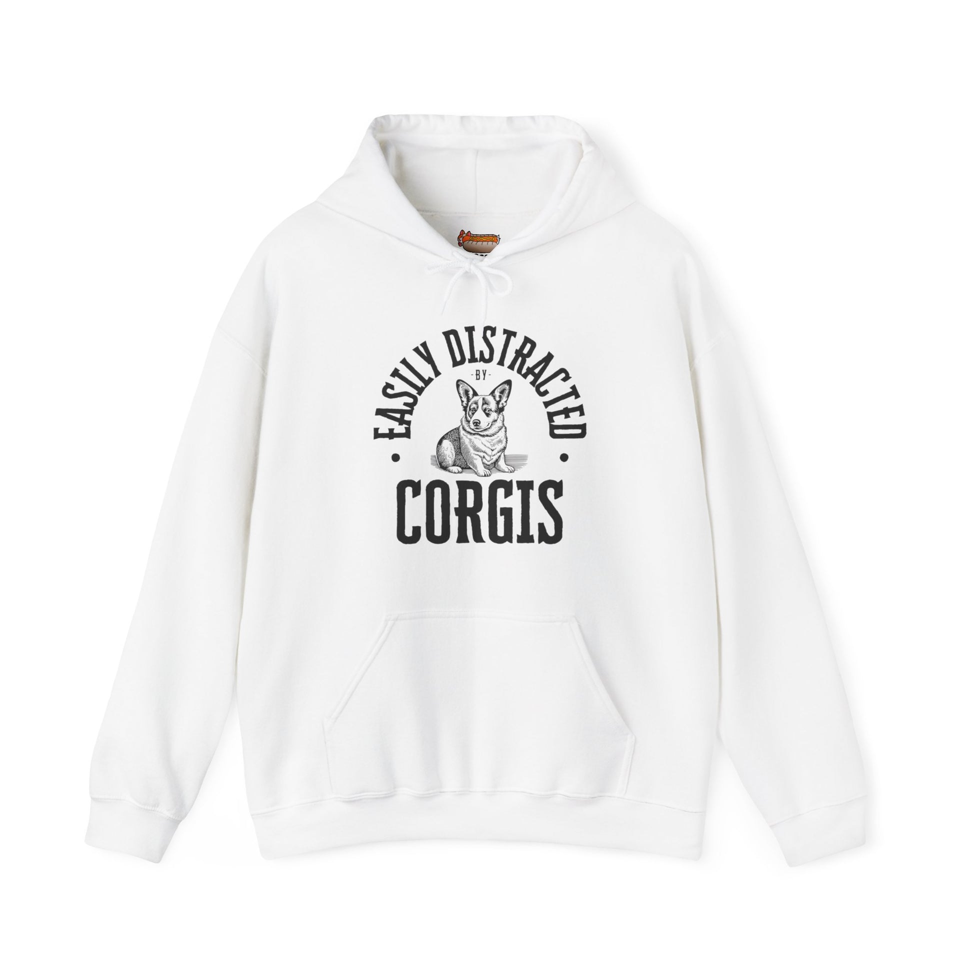 white corgi hoodie easily distracted women men sweatshirt shirt