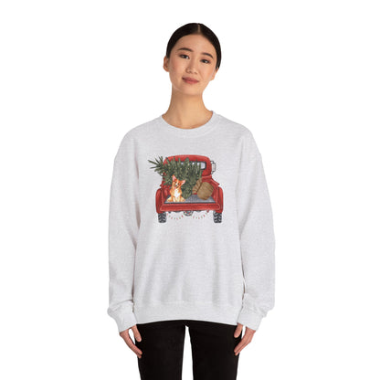 Corgi Sweatshirt Christmas Red Truck Women & Men