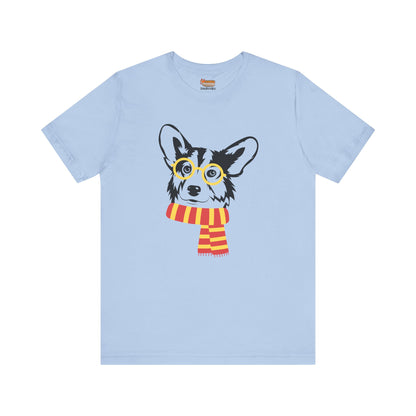 Corgi T-shirt Dog with Glasses and Scarf Women & Men