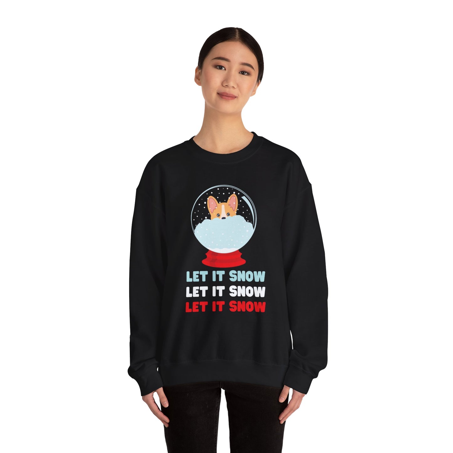 Corgi Sweatshirt Let It Snow Holiday Women & Men