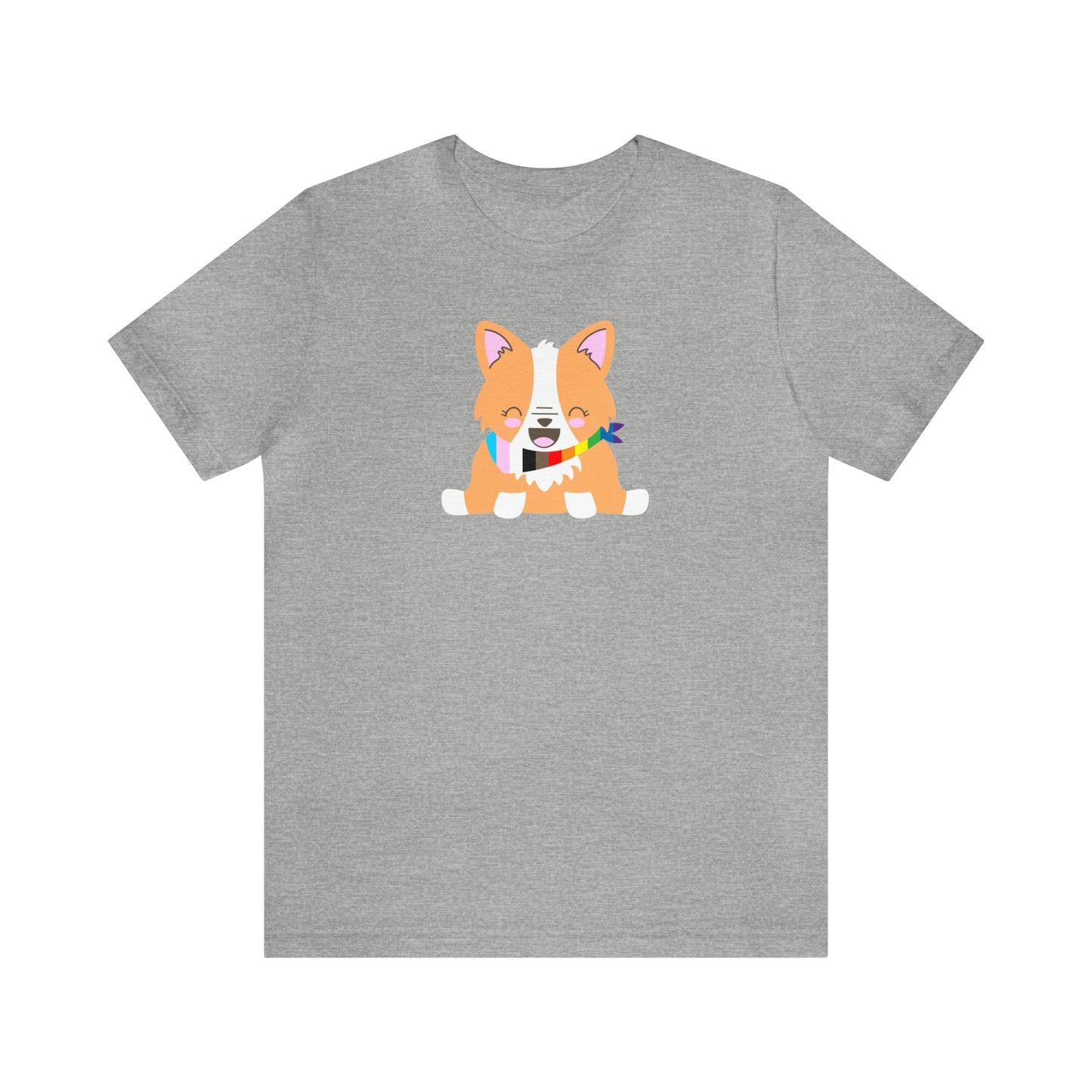 gray LGBTQ+ corgi pride adult unisex t-shirt clothing