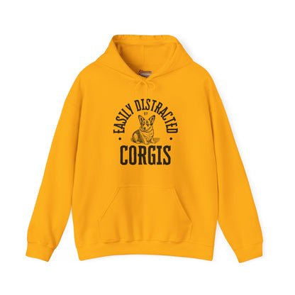 yellow gold corgi hoodie easily distracted women men sweatshirt shirt