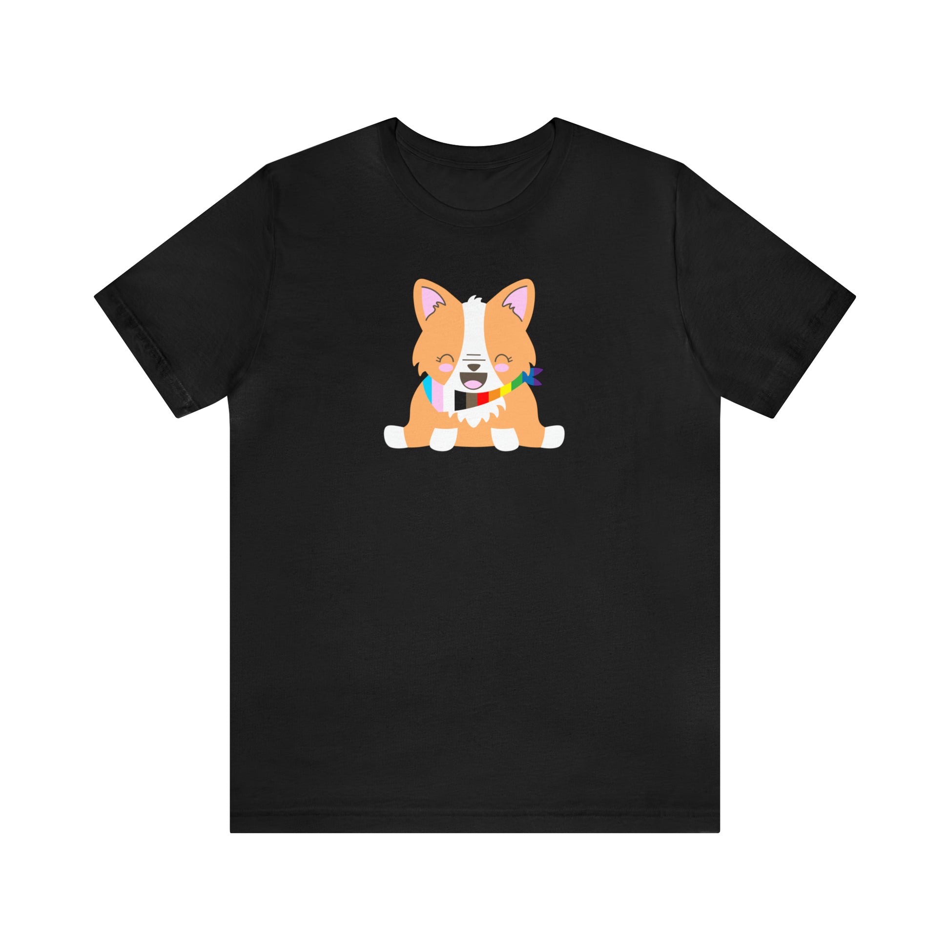 black LGBTQ+ corgi pride adult unisex t-shirt clothing