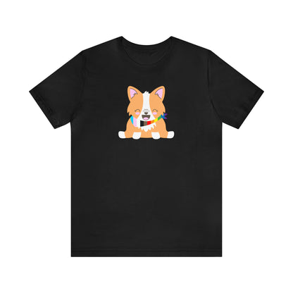 black LGBTQ+ corgi pride adult unisex t-shirt clothing