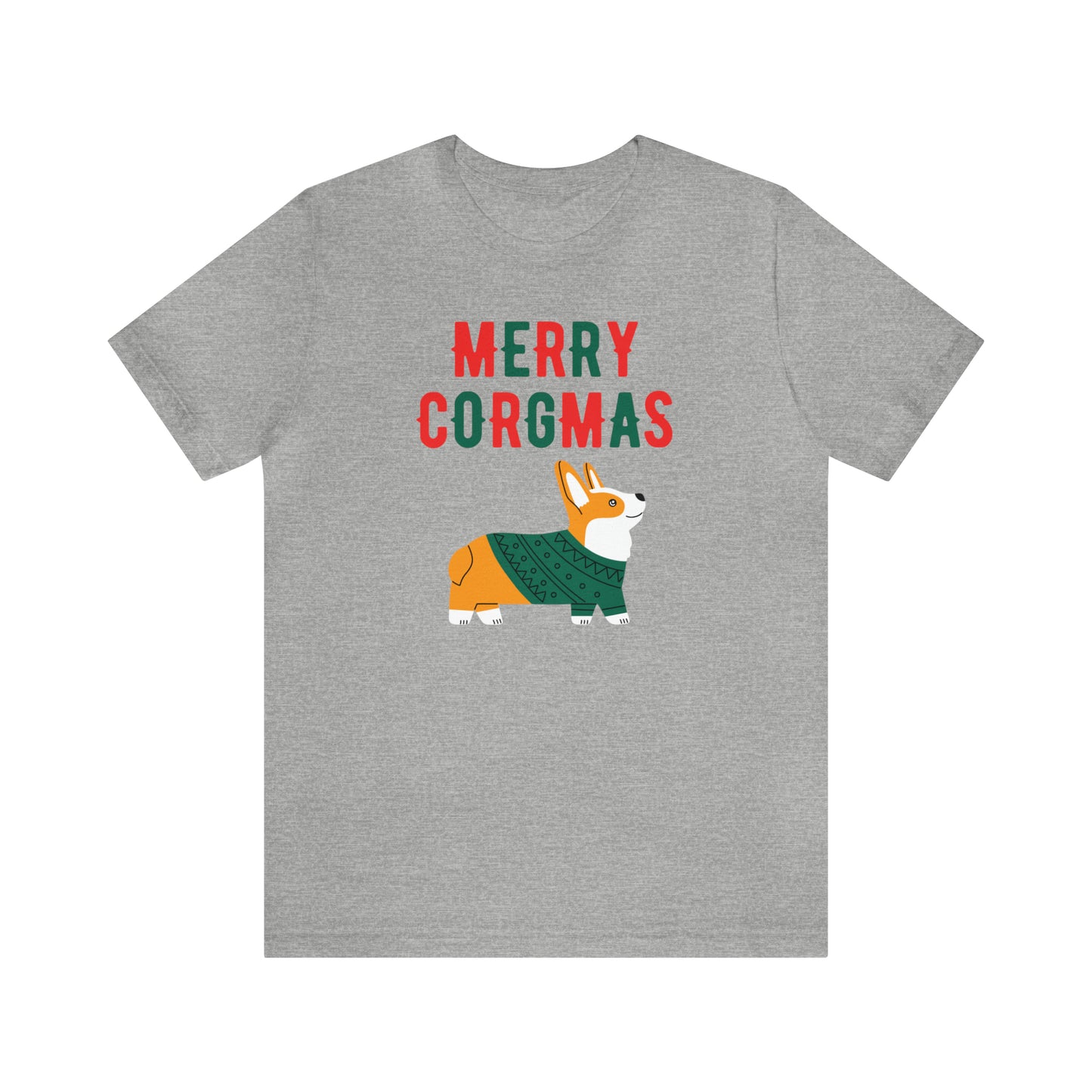 gray Merry Corgman corgi dog lover gift Christmas festive holiday season women men t-shirt unisex short sleeve shirt