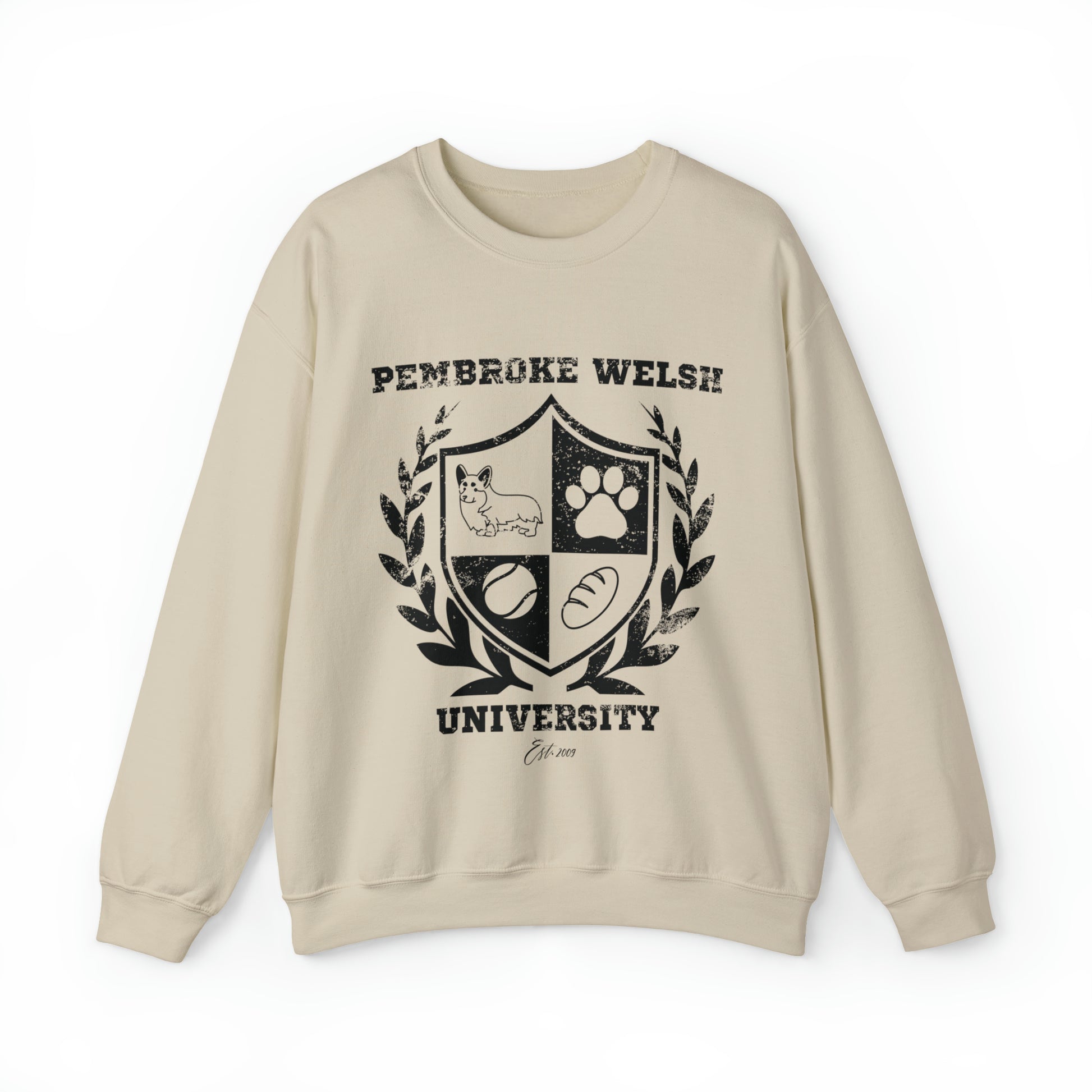 tan Pembroke Welsh Corgi University College Academy dog lover pet gift men women sweatshirt brown