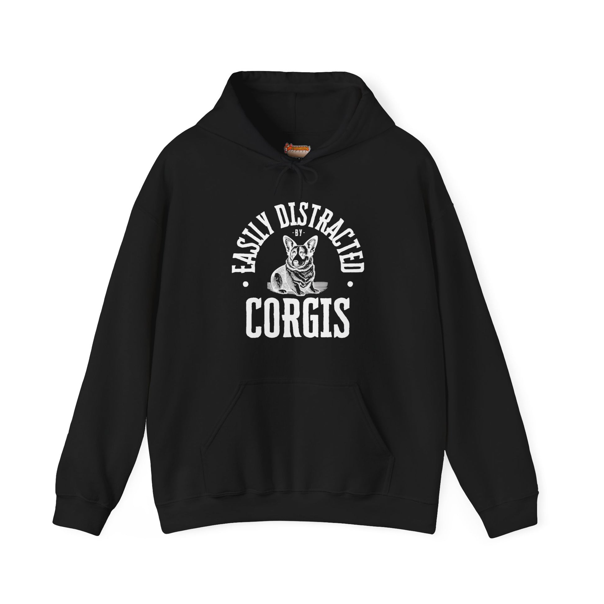 black dark corgi hoodie easily distracted women men sweatshirt shirt