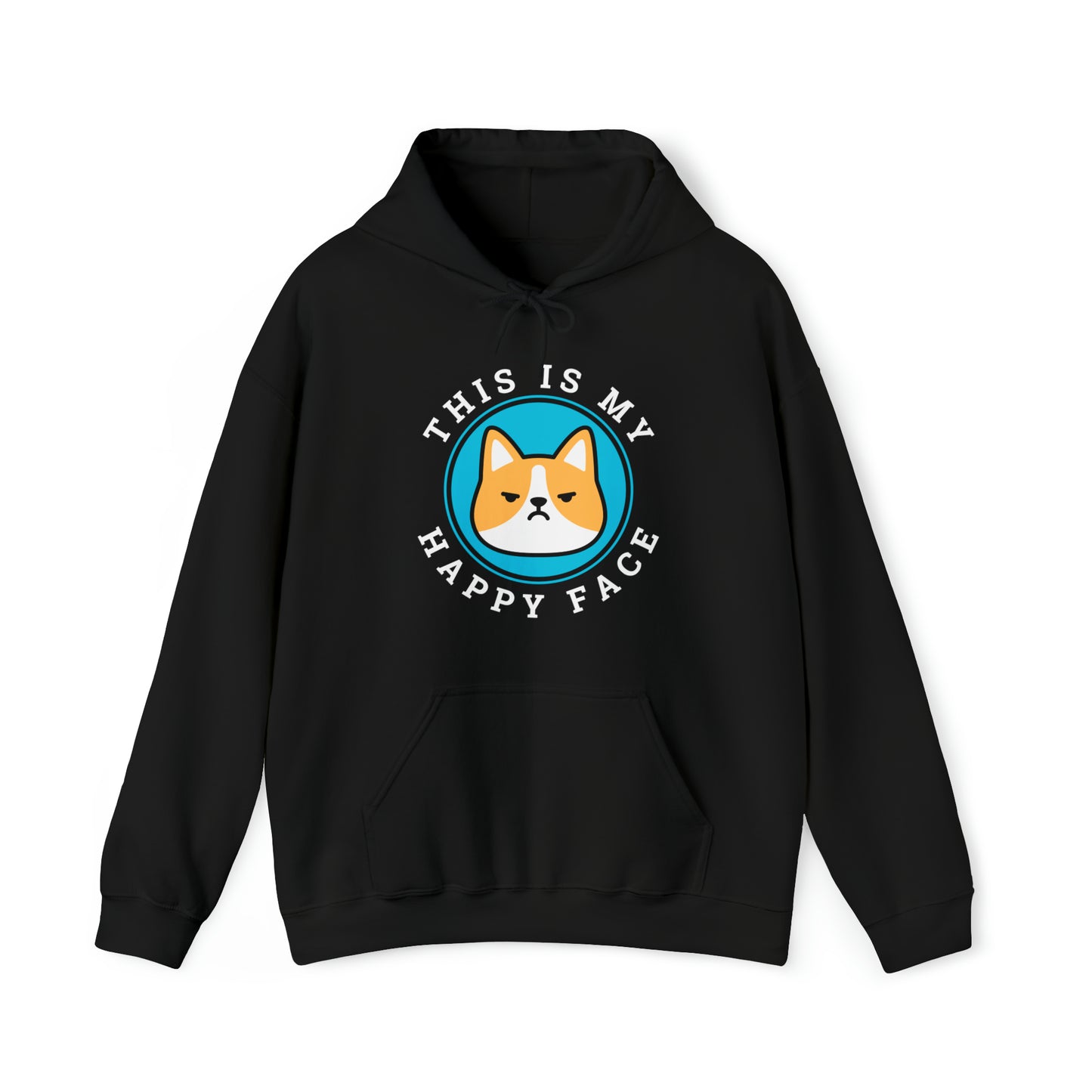 black Happy face Pembroke Welsch corgi dog lover gift hoodie sweatshirt women men unisex