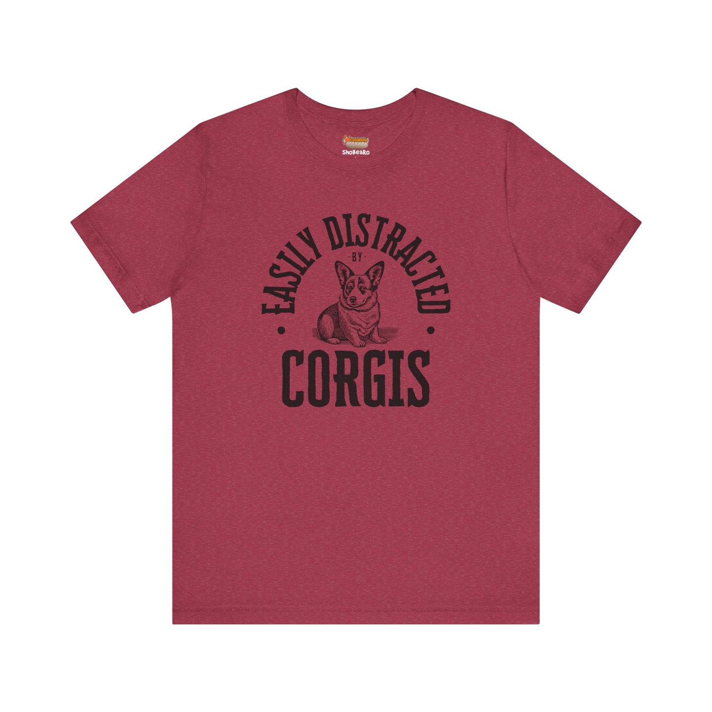 red corgi t-shirt easily distracted women men shirt