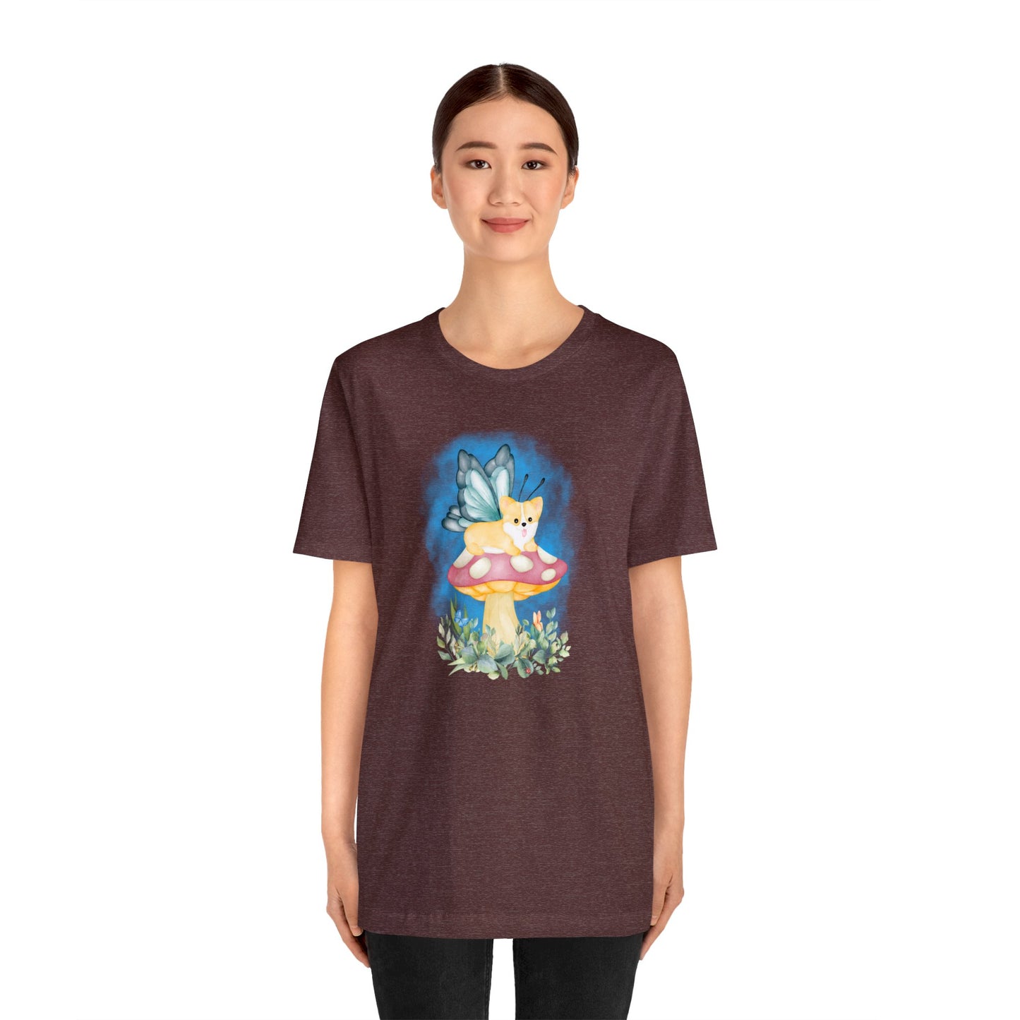 Corgi T-shirt Fairy Mushroom Women & Men