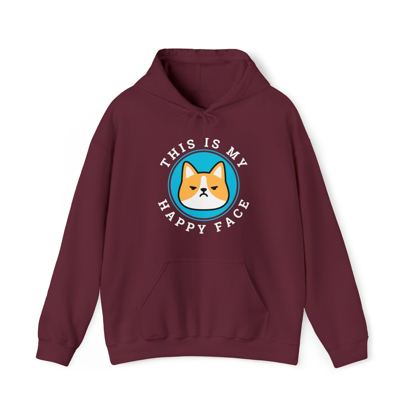 red maroon Happy face Pembroke Welsch corgi dog lover gift hoodie sweatshirt women men unisex