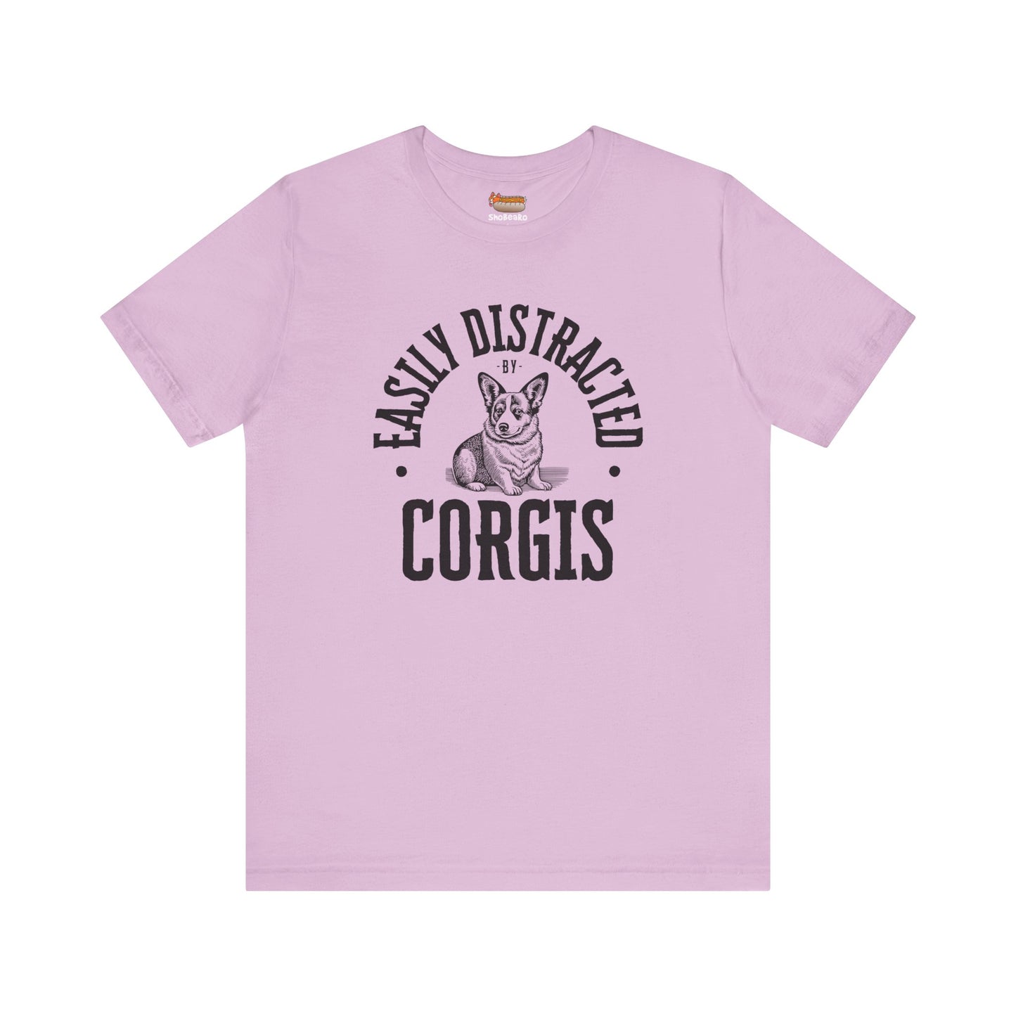 lavender purple pastel pink corgi t-shirt easily distracted women men shirt