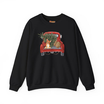 Corgi Sweatshirt Christmas Red Truck Women & Men