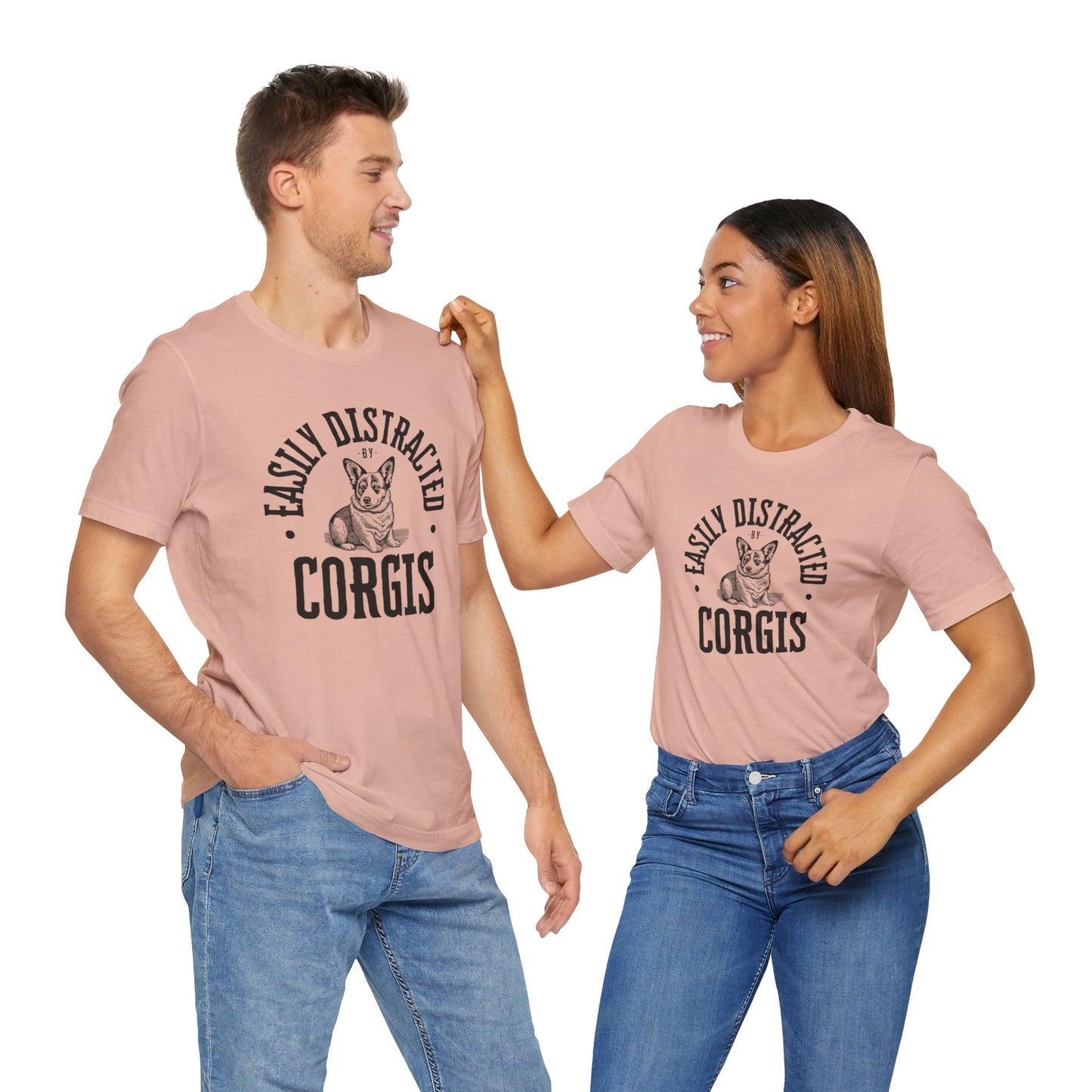 Corgi T-shirt Easily Distracted Women & Men