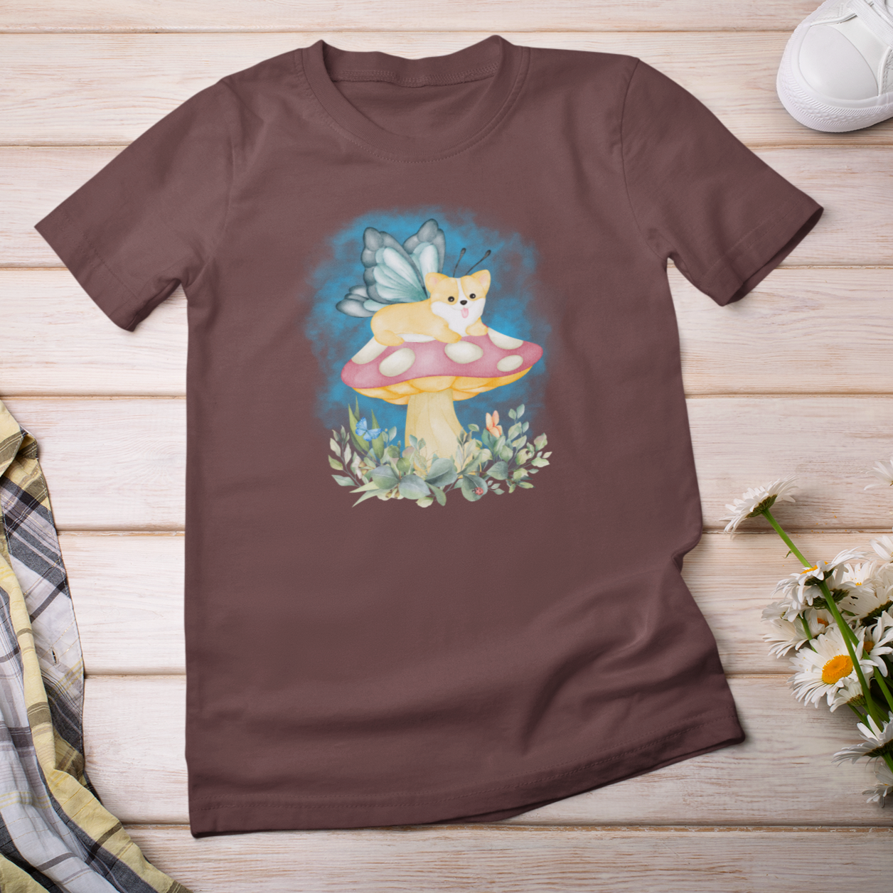 corgi fairy mushroom women men t-shirt unisex shirt gift for her him dog lover