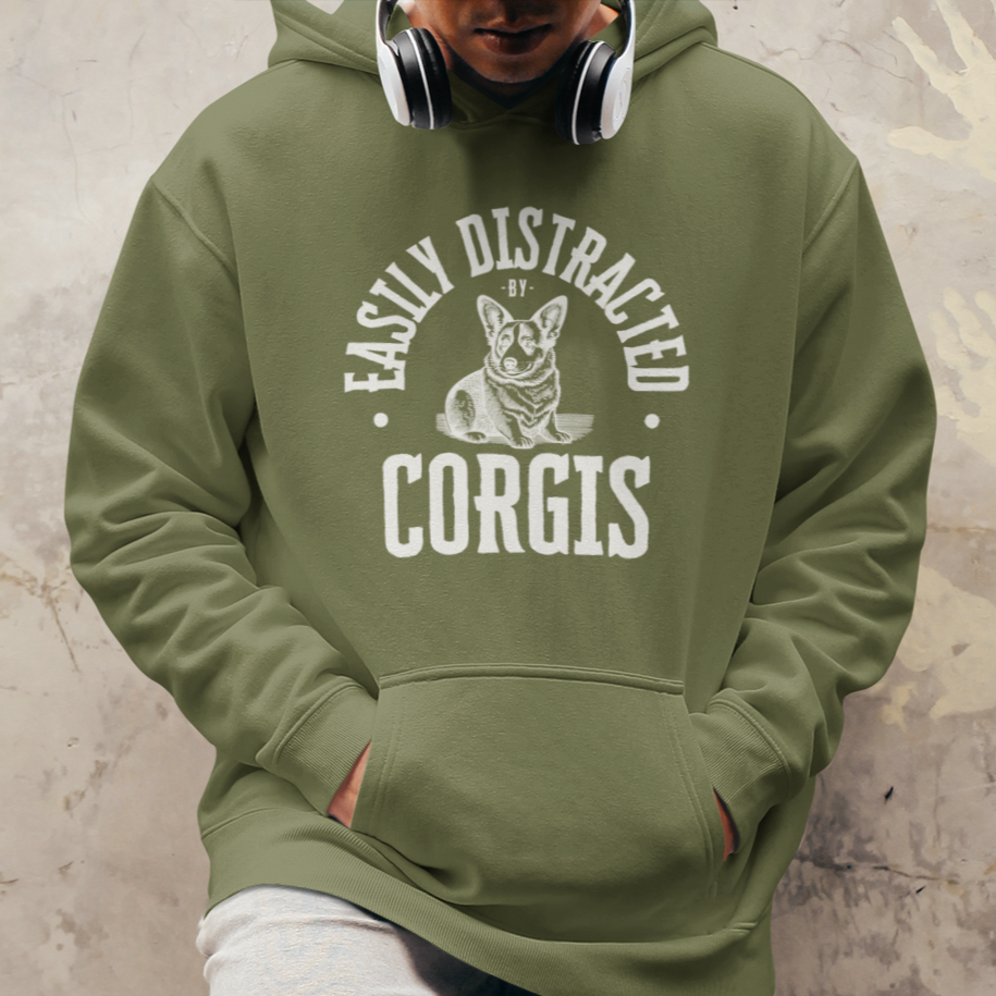 corgi hoodie easily distracted women men sweatshirt shirt