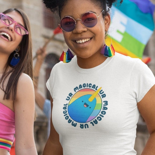 LGBTQ+ Pride T-shirt Magical Narwhal Women & Men