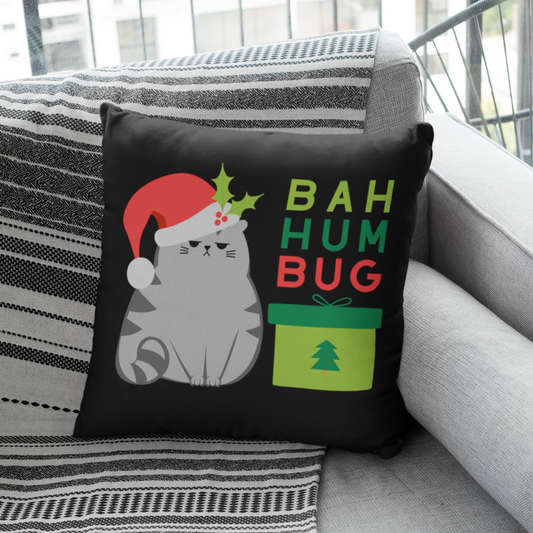 pillow Christmas season grumpy grouchy cat kitty festive home decor decoration