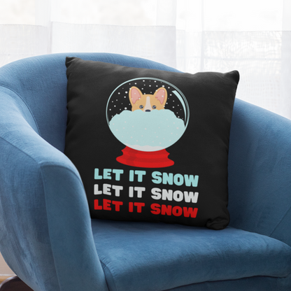 pillow Christmas season corgi Pembroke Welsch dog puppy snow globe winter festive home decor decoration