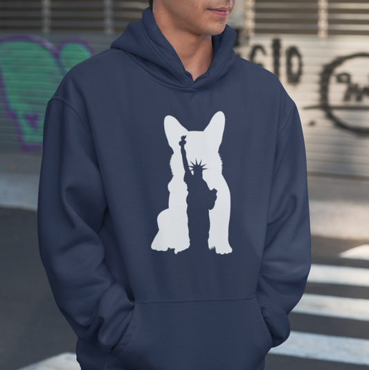 Corgi Hoodie New York City Statue of Liberty Women & Men